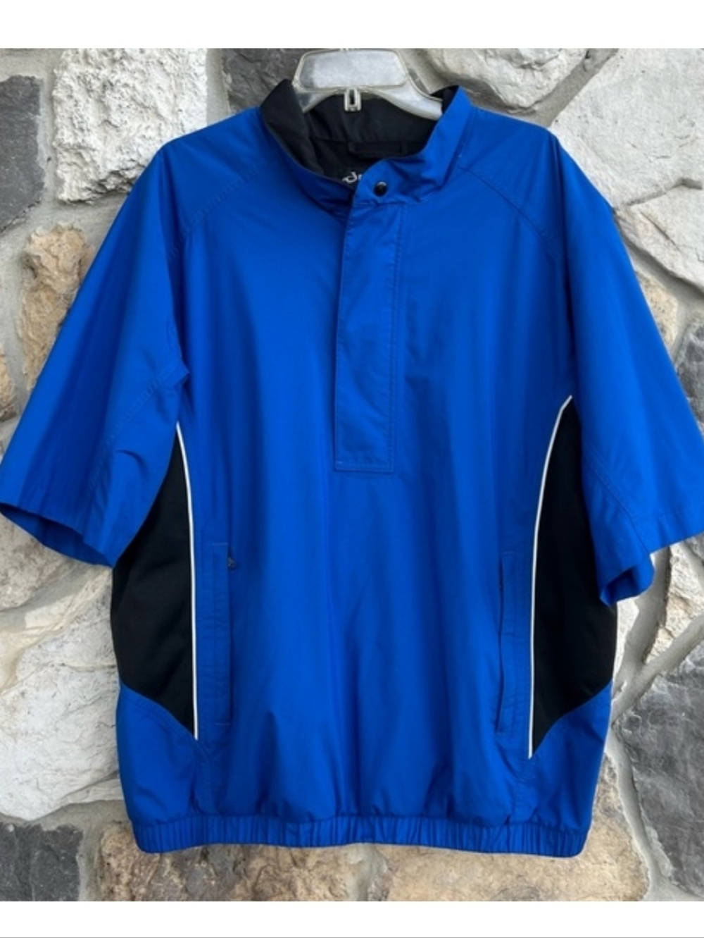Footjoy $175 Retail Short Sleeve Performance Rain Protection Blue,Black, Pockets